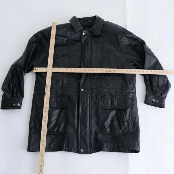 Christopher Rand Black Leather Zip-Up – Size Medium - Picture 4 of 14